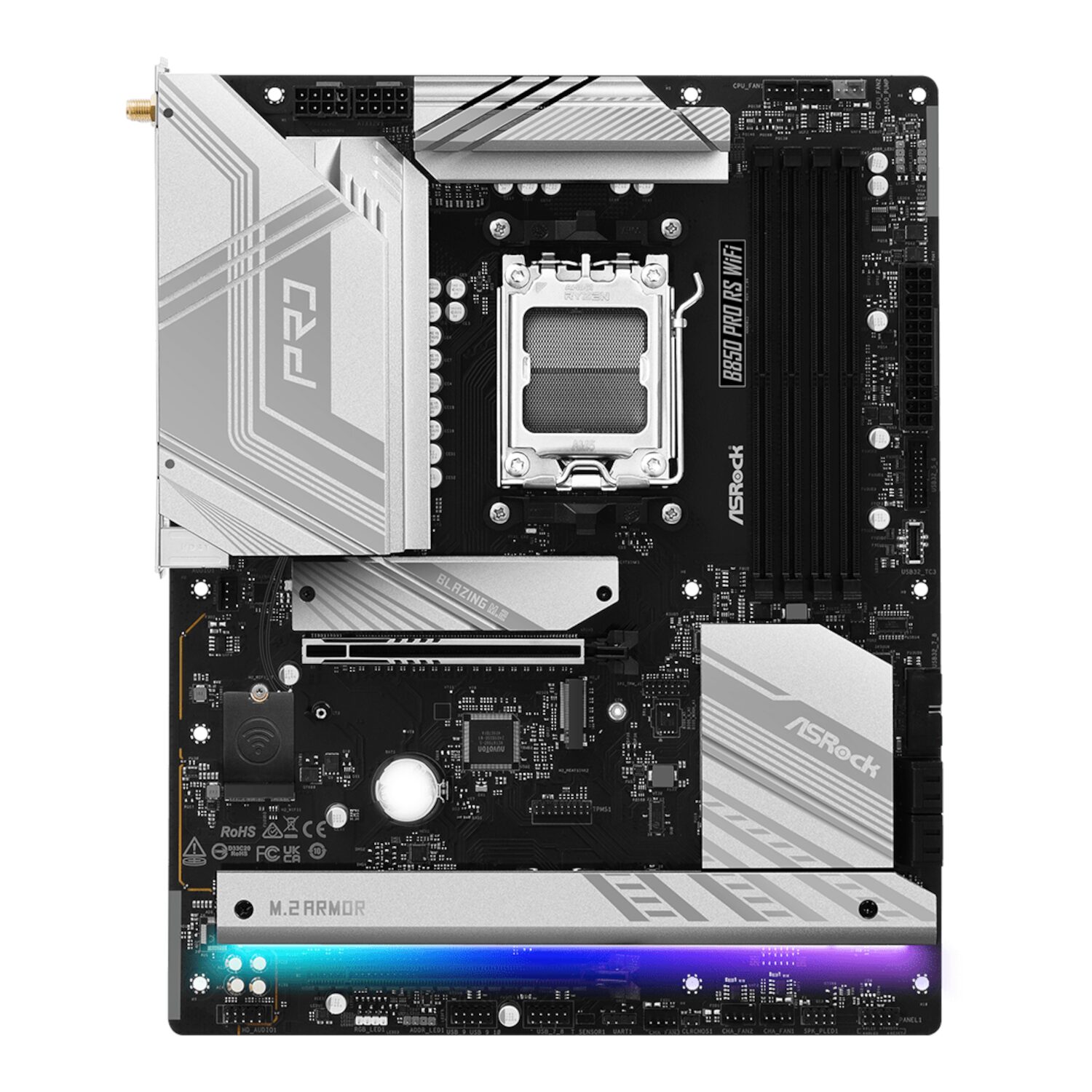 ASRock B850 Pro RS Wi-Fi ATX Motherboard (AMD AM5, DDR5, PCIe 5.0)