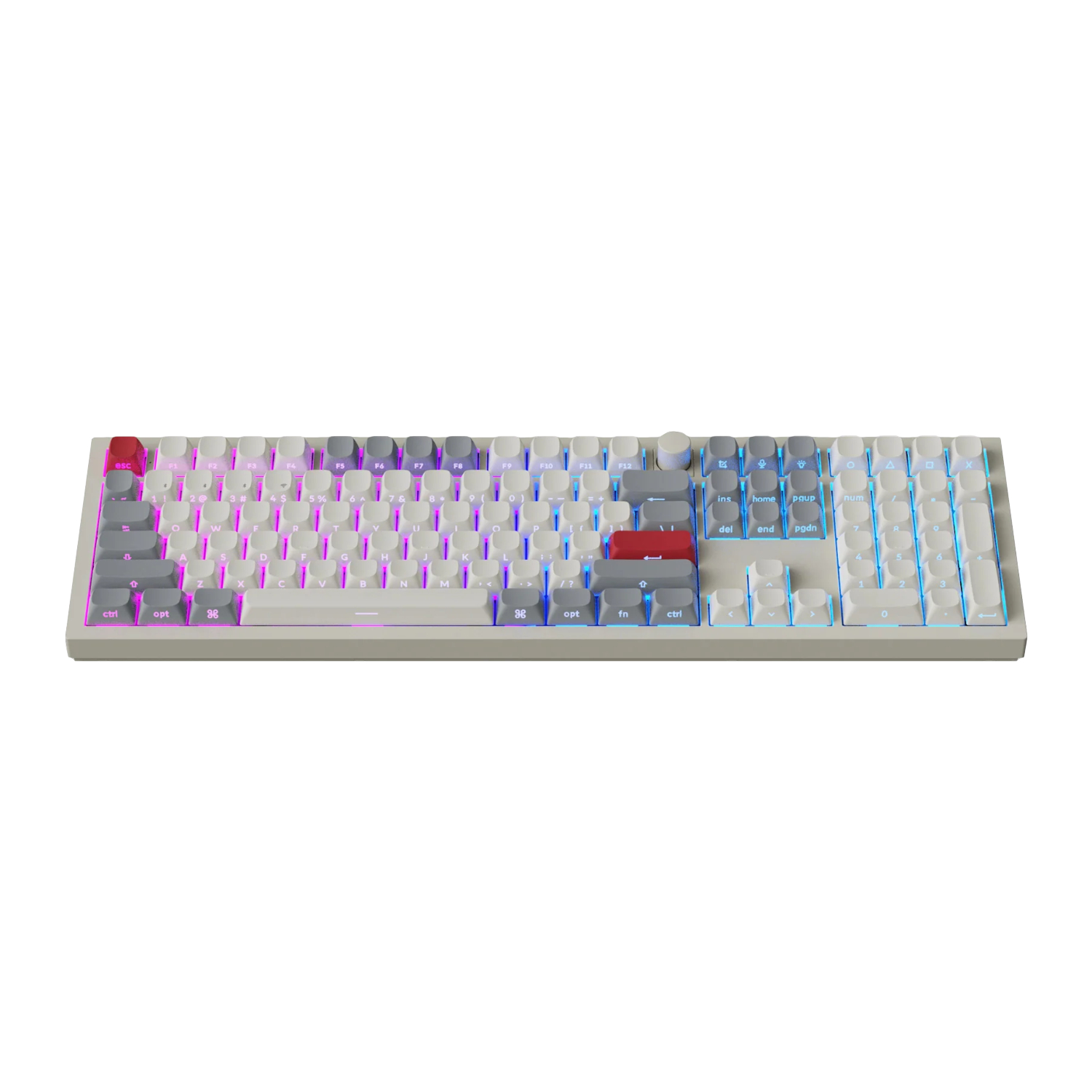 Keychron Q6 Max QMK/VIA Wireless Custom Mechanical Keyboard OSA Gateron Red Jupiter Switches – Shell White