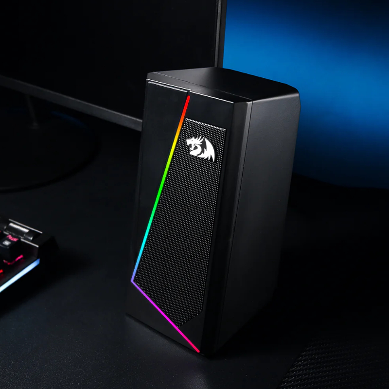 REDRAGON 2.0 Satellite Speaker ANVIL 2 x 3W RGB USB|Aux Gaming Speaker – Black