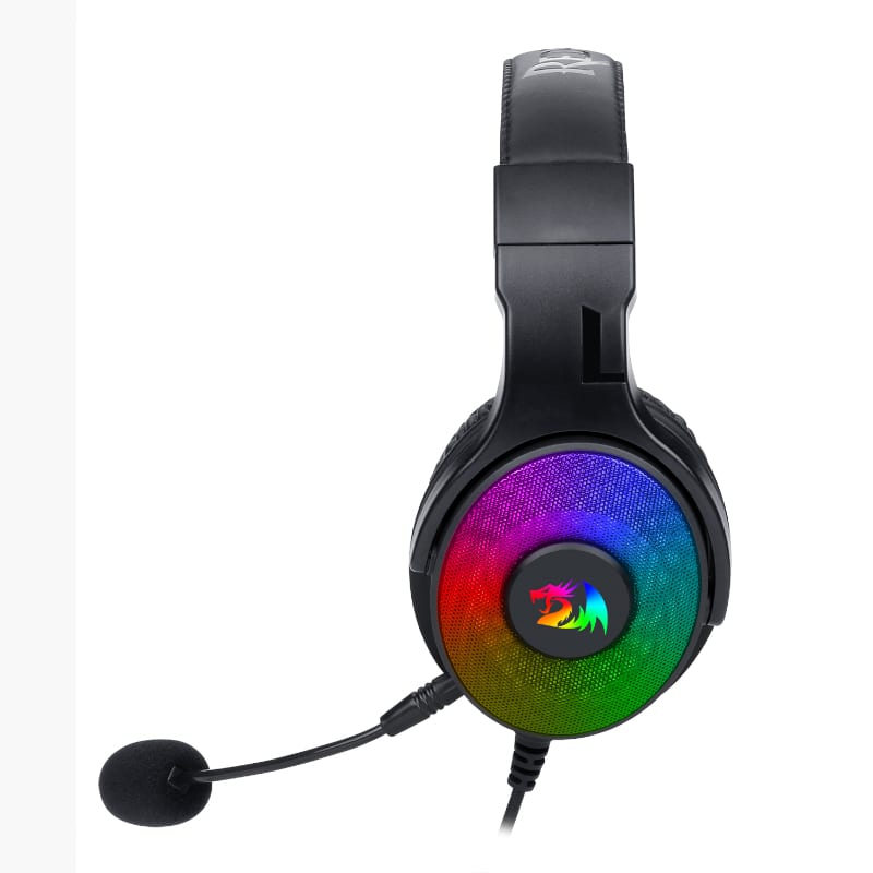 REDRAGON Over-Ear PANDORA USB (Power Only)|Aux (Mic and Headset) RGB Gaming Headset – Black