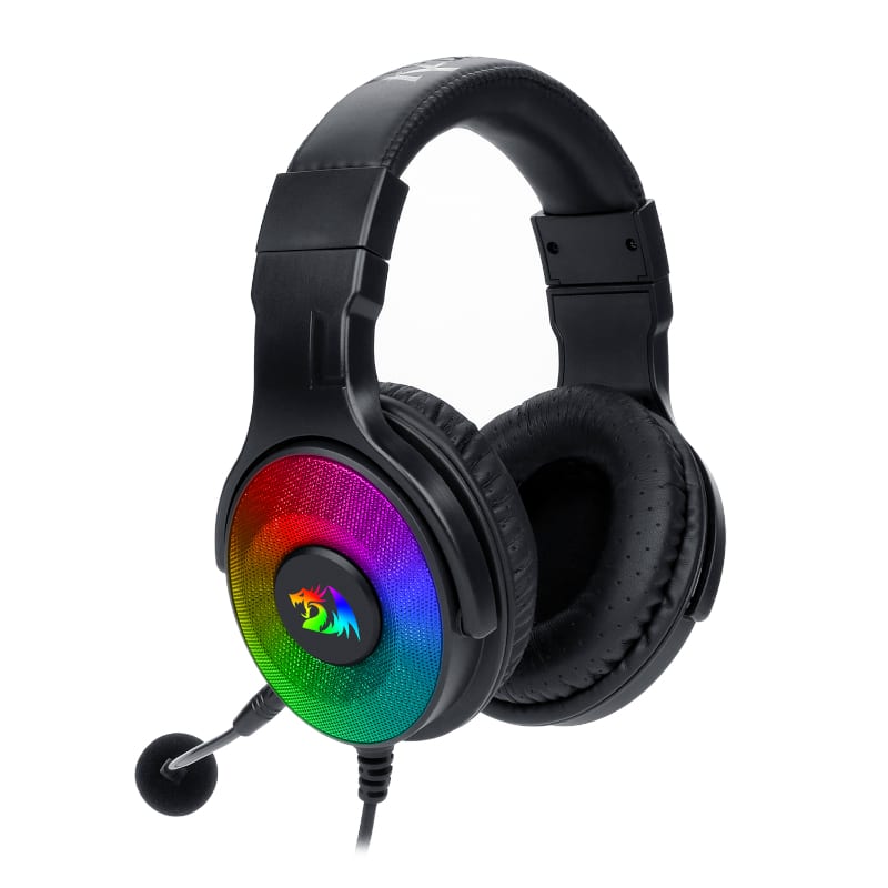 REDRAGON Over-Ear PANDORA USB (Power Only)|Aux (Mic and Headset) RGB Gaming Headset – Black